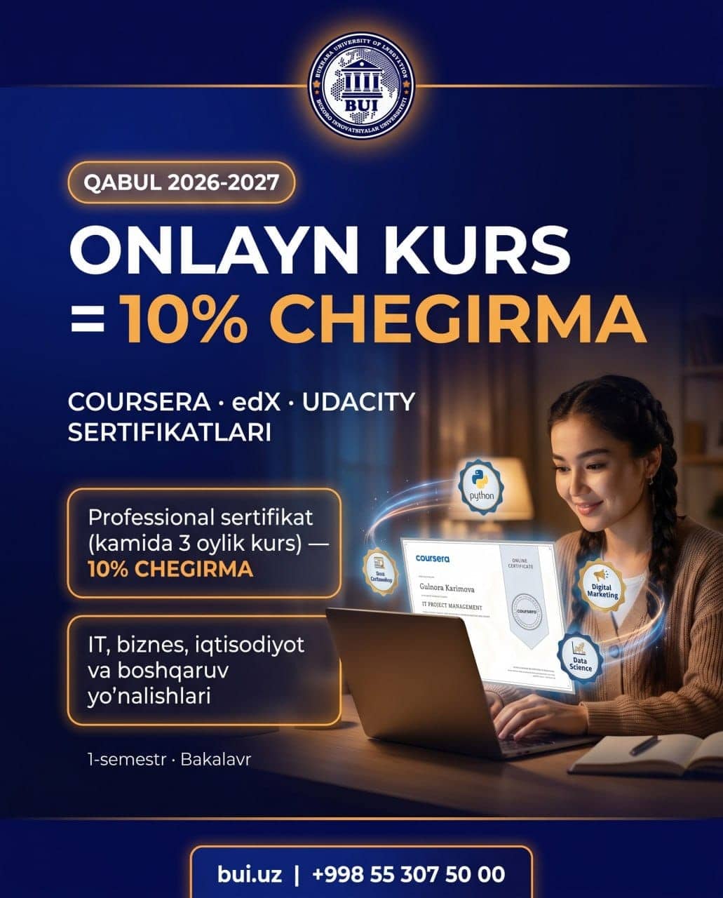 Onlayn kurs chegirmasi — ASMAN